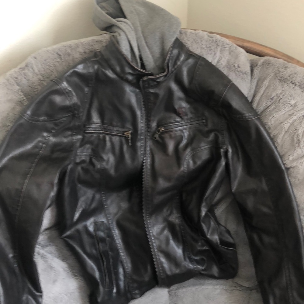 “Leather” look jacket